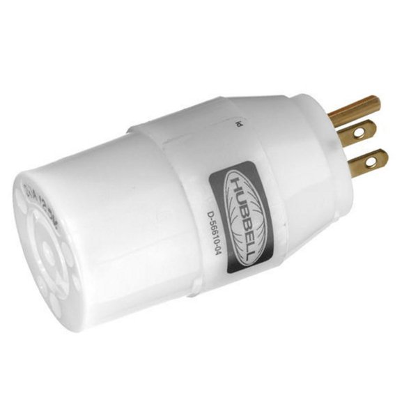 Hubbell Wiring Device-Kellems Nylon Convenience Adapter, NEMA 5-15P To NEMA L5-20R HBL2128